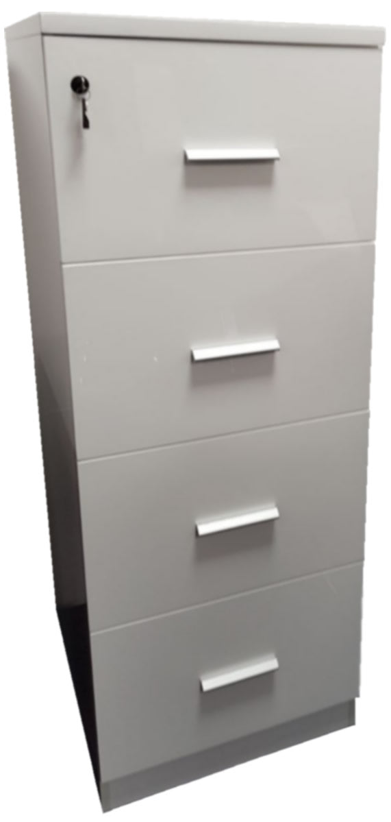 Suppliers Of White Gloss Four Drawer Filing Cabinet - AB84-4DR UK
