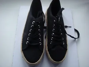 New Look Love You Sole Black Ladies Lace-Up Casual Shoes Size 37 Uk 4 New