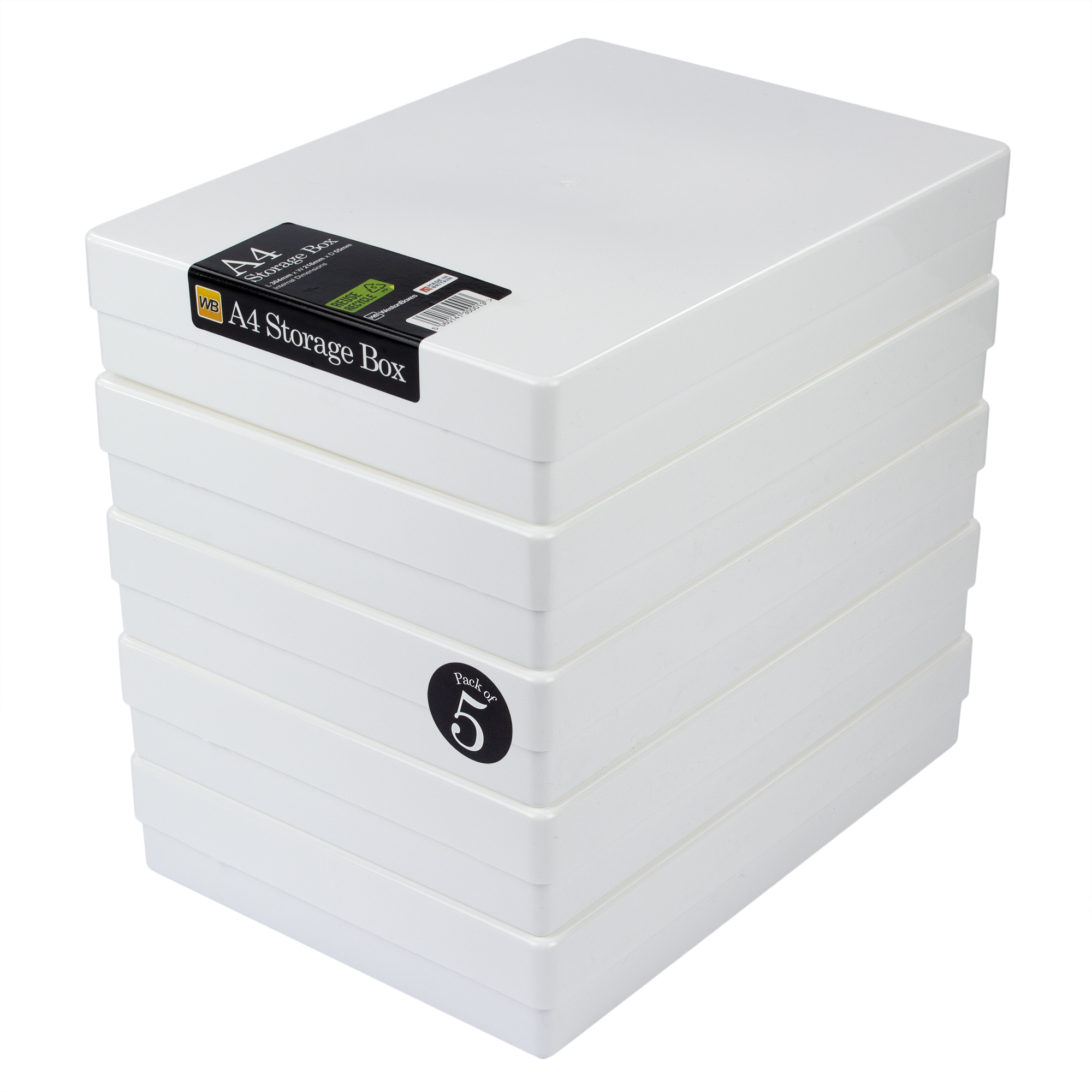 A4 Storage Box, White, Opaque, TOUGH - Trade