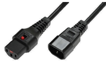 PEX-IECL-BK-05 IEC Lock 5Mtr Power Extension C13-C14. Colour Black with IEC Locking C13