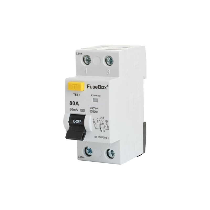 FuseBox Double Pole RCD 80A A Type