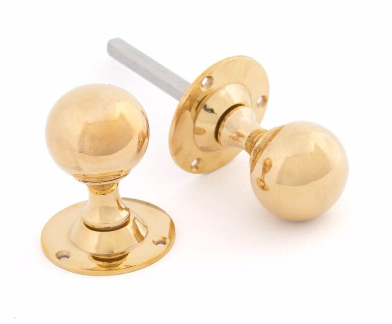 Anvil 83630 Pol. Brass Ball Mortice Knob Set