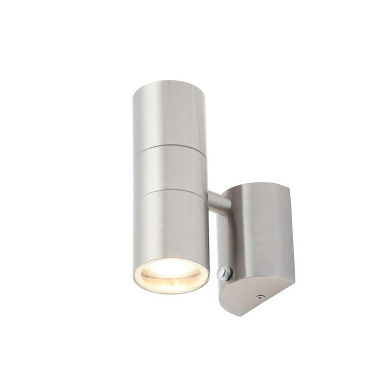 Forum Leto Twin Wall Spotlight 2xGU10 with Photocell Stainless Steel