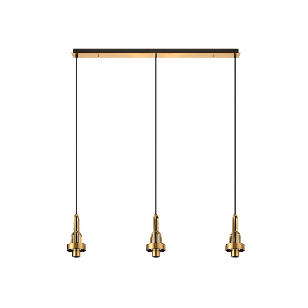 Luxuria Kennith Linear Suspension Kit (FRAME ONLY) 3xE27 Brass Gold/Matt Black