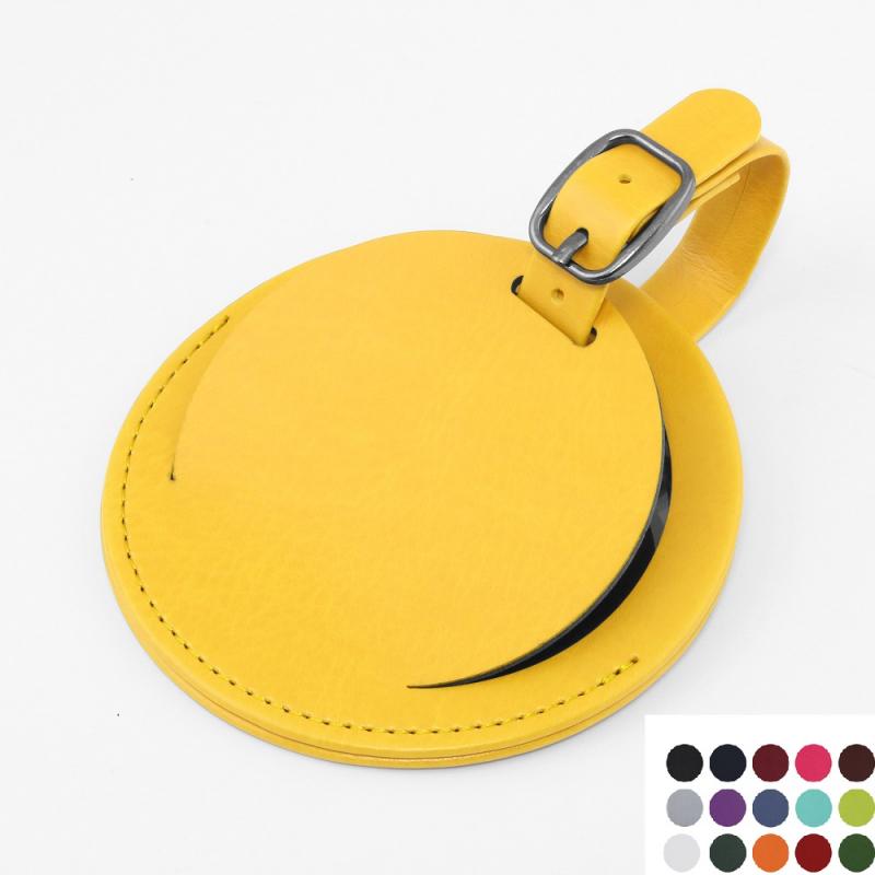 Belluno Coloured  PU Round Luggage Tag