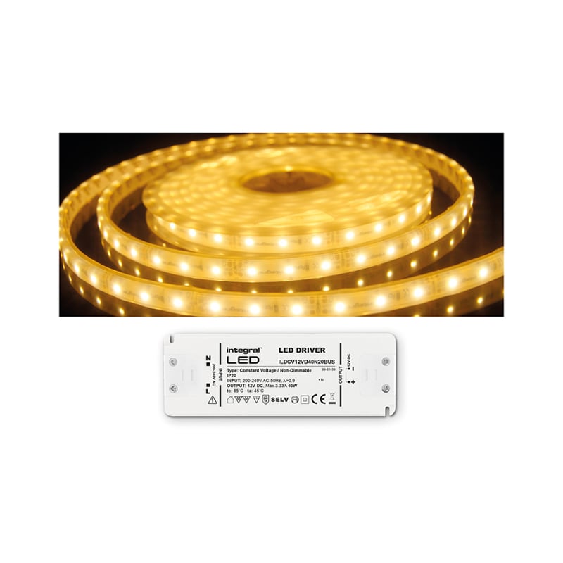 Integral 6W/M IP67 3500K LED Strip With Driver (Priced Per 5M)