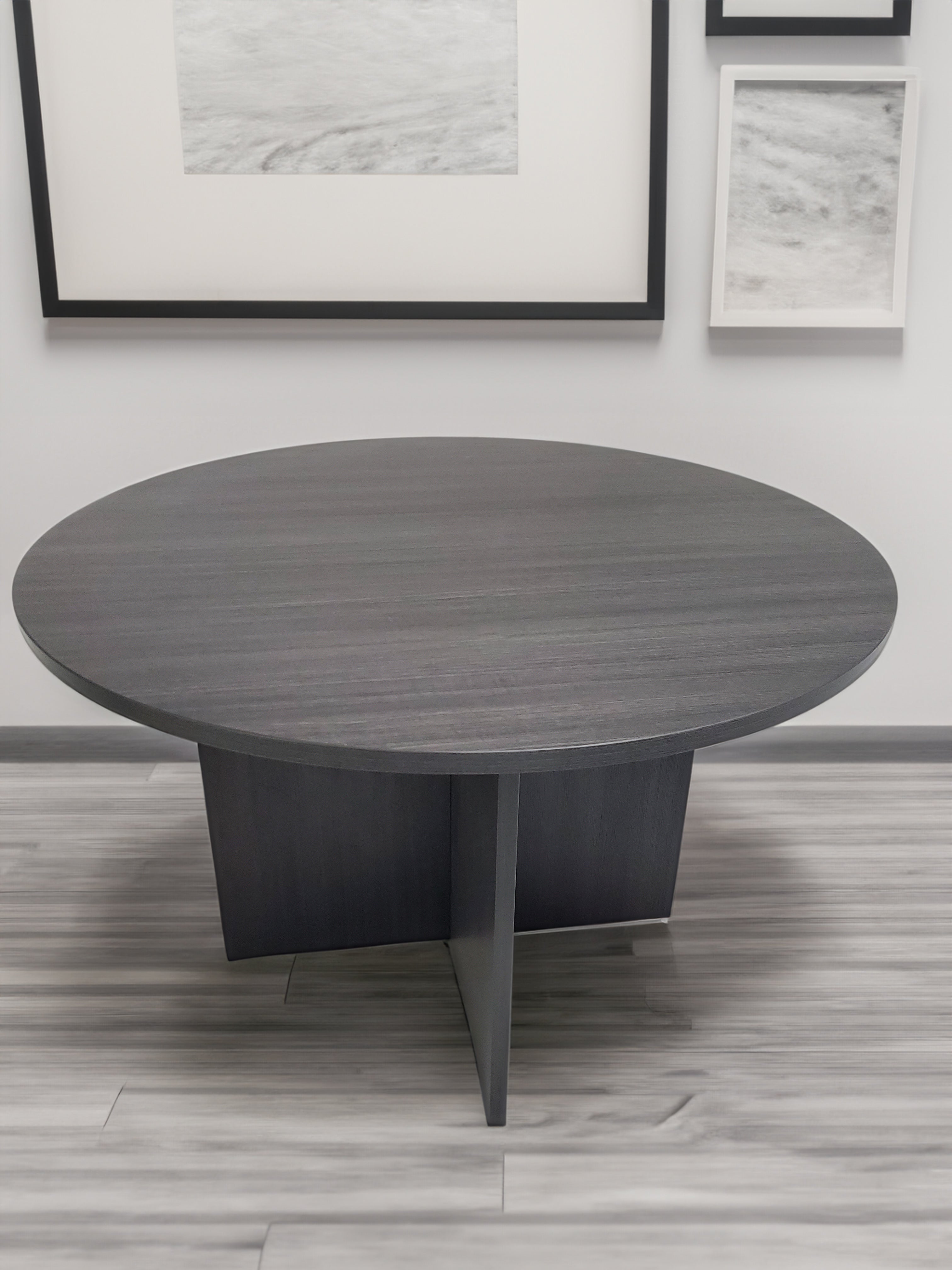 Modern Grey Oak Round Meeting Table - 1200mm - ROUND-DG04 North Yourkshire