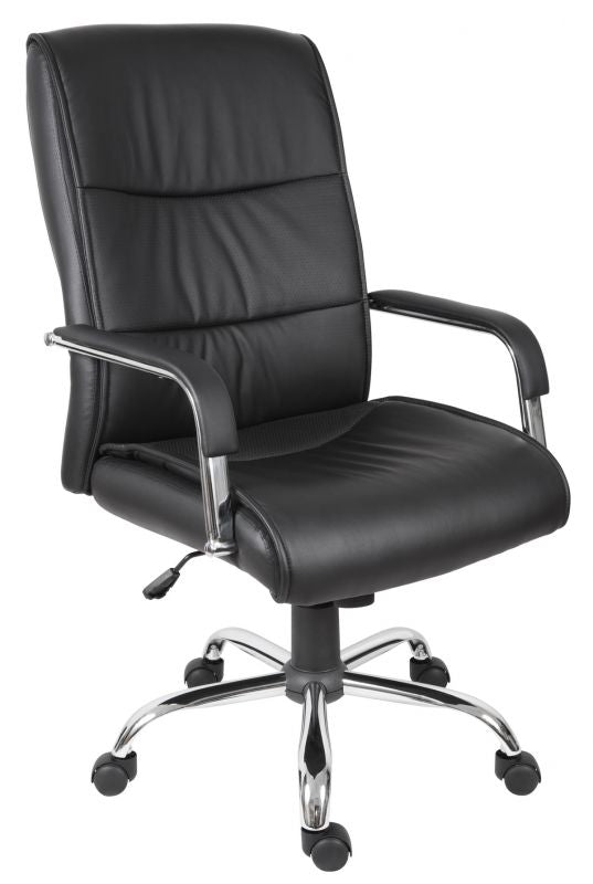 Stylish Faux Leather Office Chair - Black or White Option - KENDAL UK