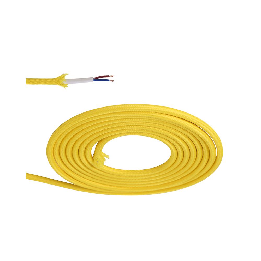 Luxuria Glorelle 1m Yellow Braided 2 Core 0.75mm Cable