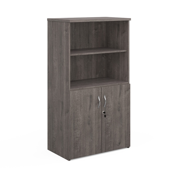 Universal Combination Unit with Open Top and 3 Shelves - Grey Oak