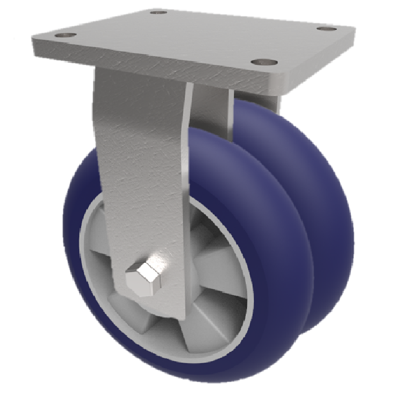 Softer Ergonomic Polyurethane Plate Fixed Castor 250mm 1600kg Load