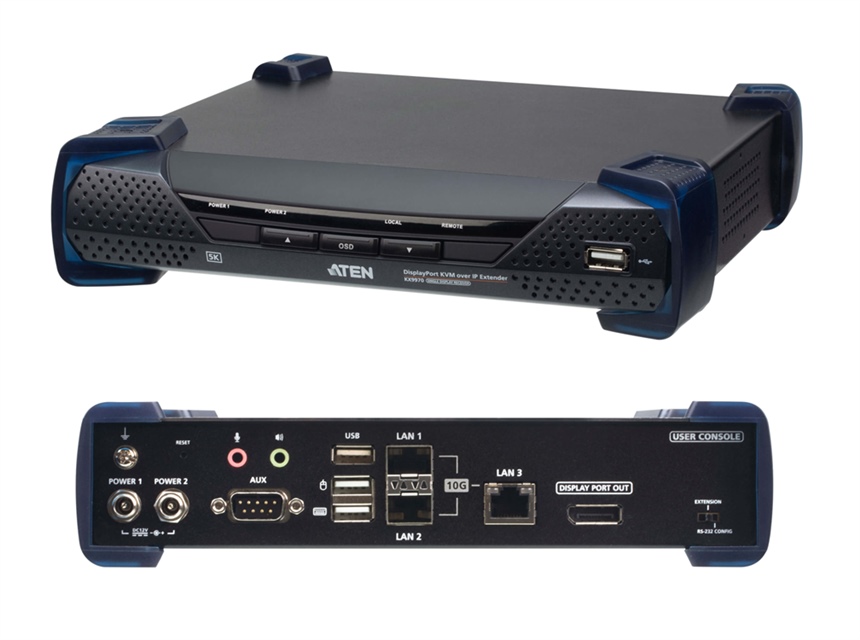 KX9970R - Aten - 5K DisplayPort KVM over IP, KVM Receiver, 4K KVM up to 5K Superior video quality, up to 5120 x 1440 &#64;60Hz *NEW*