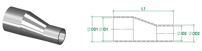 Eccentric Reducer, Weld Ended (2016 Onwards)