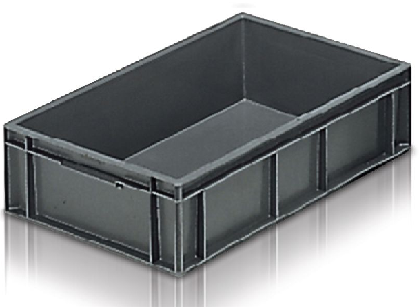 UK Suppliers Of 600x400x380 Lidded Crate - Tote Plastic Containers - Packs of 4 For Supermarkets