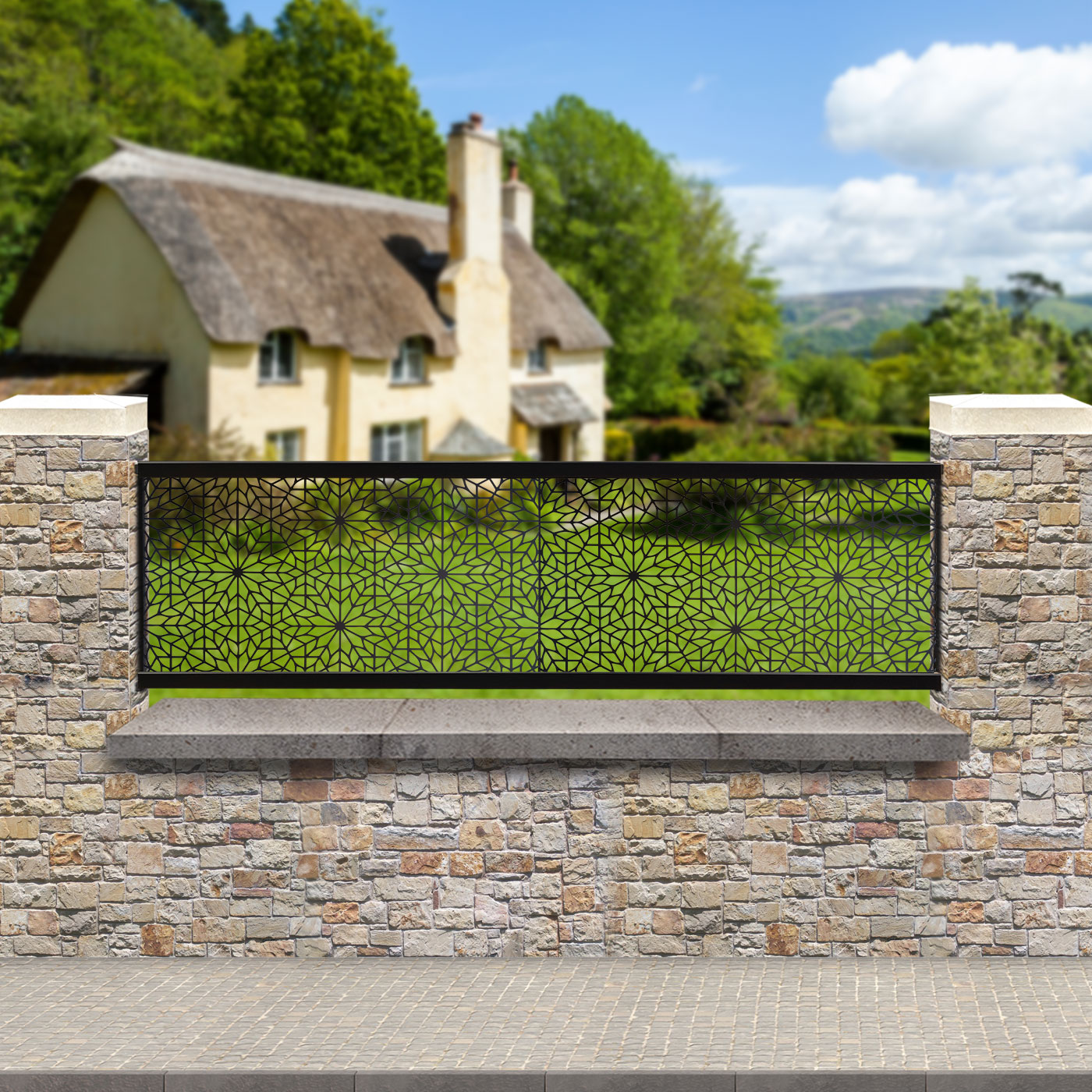 Black Ria Garden Screens for Piers 