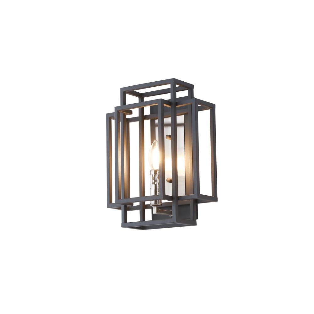 Luxuria Enamel Wall Light 1 Light E14 Anthracite / Satin Nickel