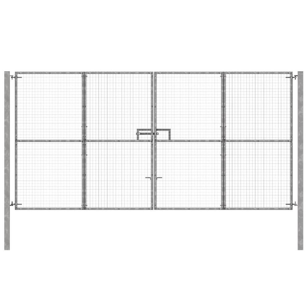 Double Site Access Gate 2.4H x 4.90m KitGalvanised Finish Concrete-In