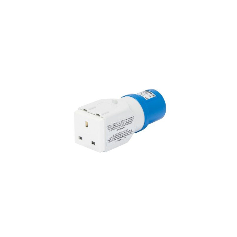 Gewiss System Adaptor Socket IP44 16A 2P+E Blue