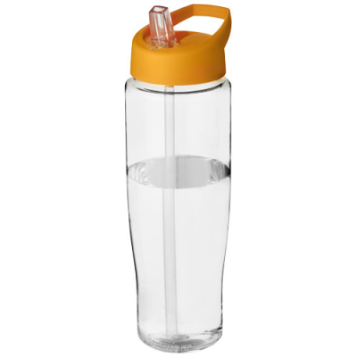 H2O ACTIVE® TEMPO 700 ML SPOUT LID SPORTS BOTTLE in Clear Transparent & Orange.