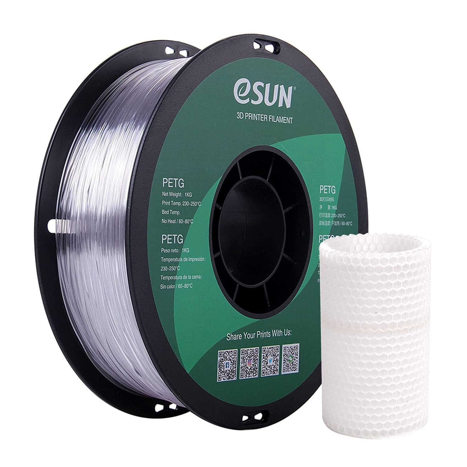 eSUN PETG Natural 1.75mm 1Kg 3D Printing filament