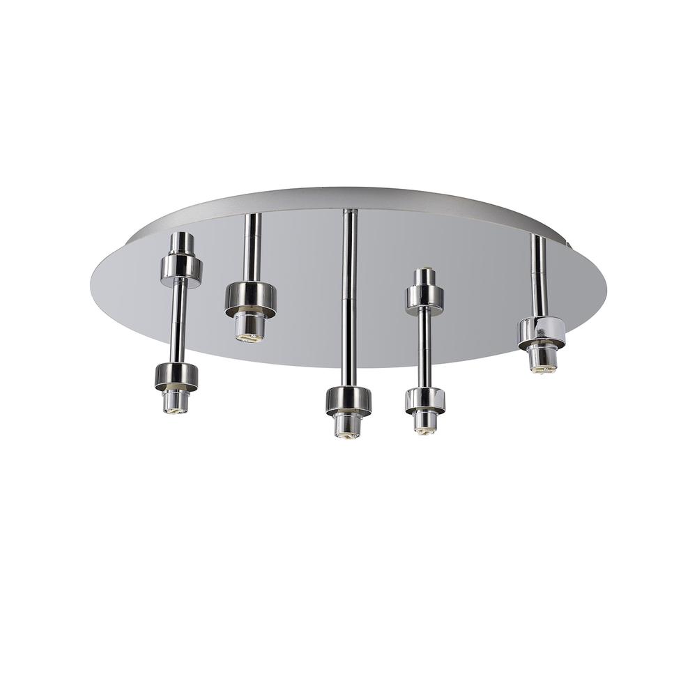 Luxuria Apex 45cm Polished Chrome Round 5 Light G9 Universal Flush Light