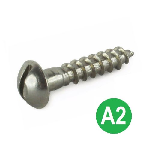 4g x 5/8'' A2 Slot Round Head Woodscrew