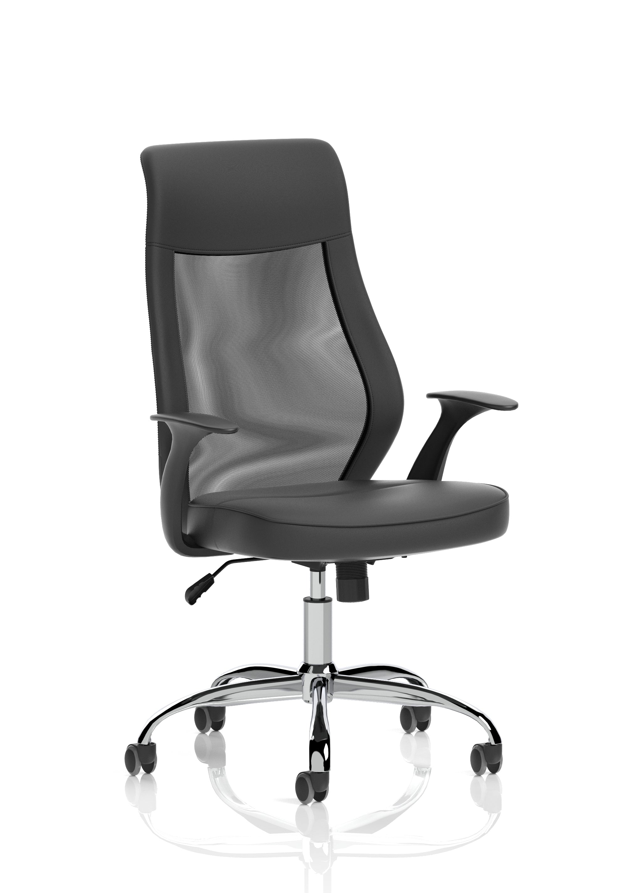 Providers Of Baye High Mesh Back Task Operator Black Leather Office Chair with Fixed Arms Near Me