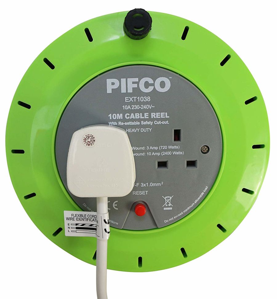 PIFCO 13 amp 2 Ways 10 Metre Extension Reel Multicolor