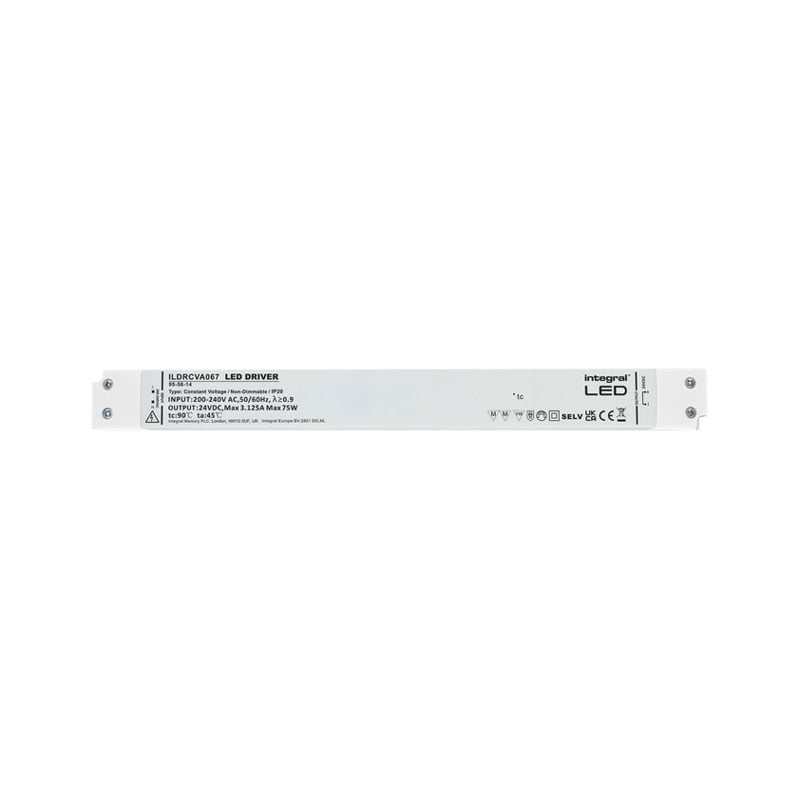 Integral Long & Slim Non Dimmable 24V DC IP20 LED Strip Driver 75W