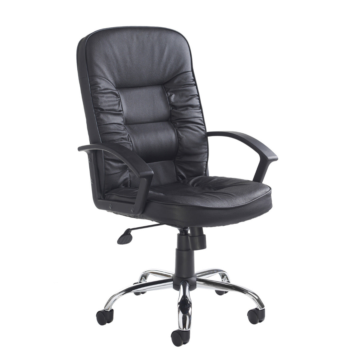 Hertford High Back Black Leather Faced Managers Office Chair UK