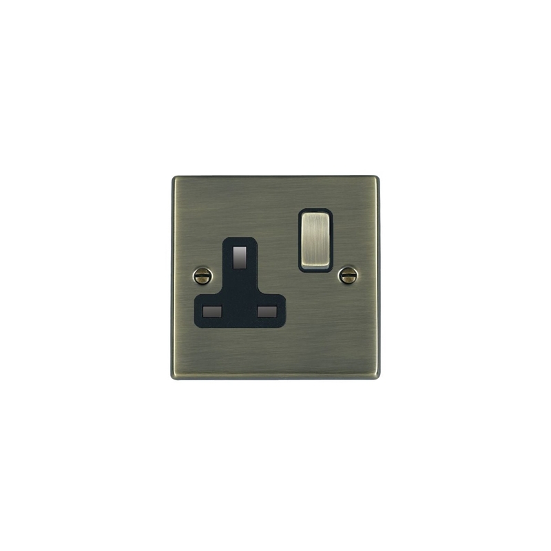 Hamilton Hartland 1 Gang 13A Switched Socket Antique Brass