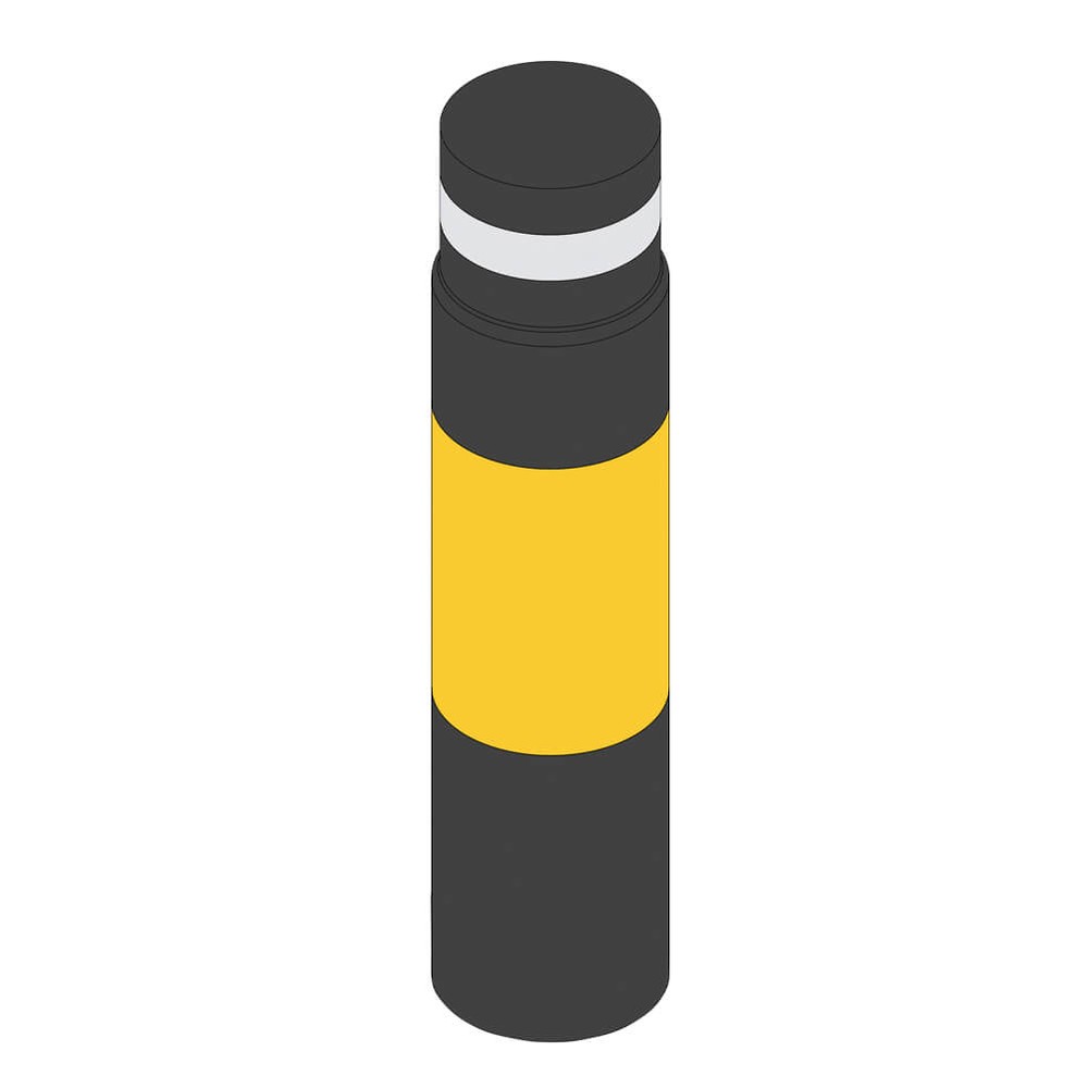 Bollard Cover Kit 960mm High x 168mm Black and Yellow Polymer Segments