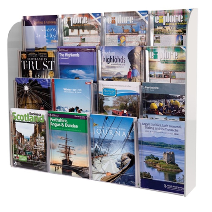 1Multi Pocket Wall Mounted Brochure Dispenser, choose from 8 different sizes