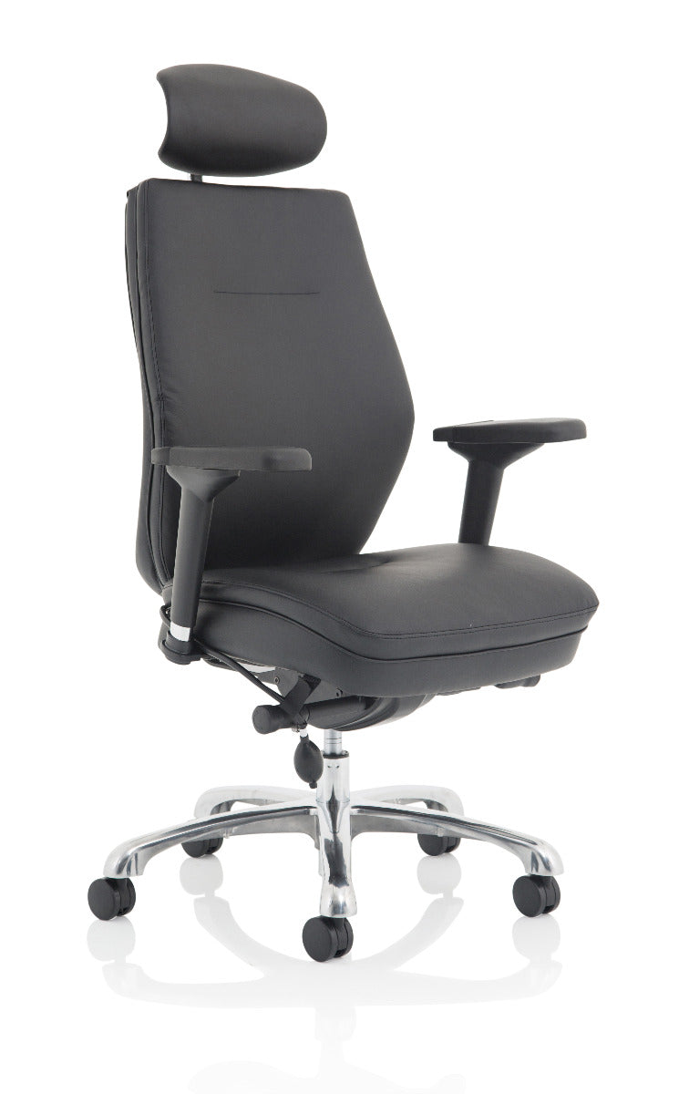 Domino Black Bonded Leather Posture Office Chair UK