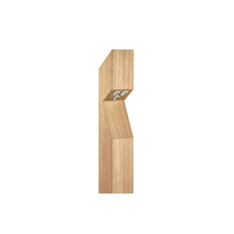 Collingwood Mains Chamfered Top LED Bollard Side Entry Oak 3000K