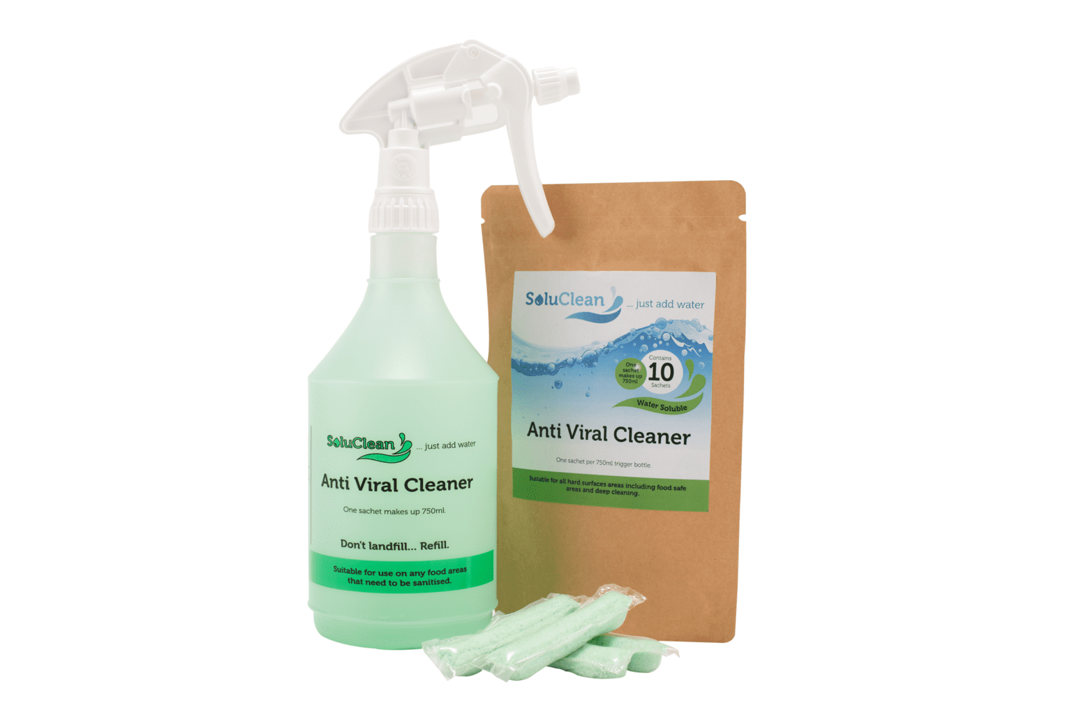 SoluClean Anti Viral Cleaner 2&#215;10 Sachets