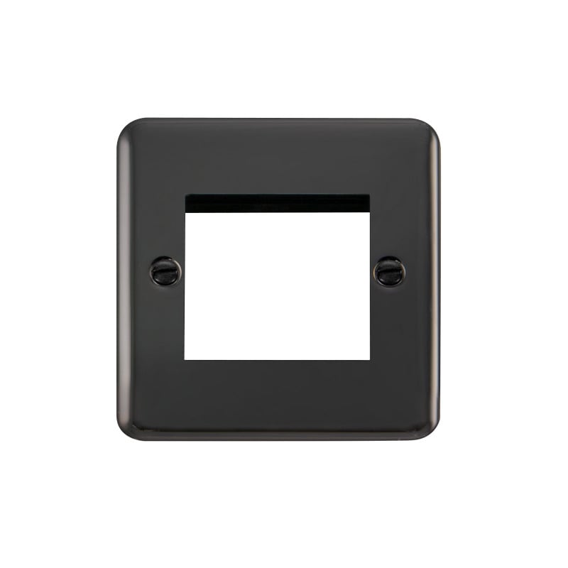 Click Deco Plus New Media 2 Aperture Grid Face Plate Matt Black