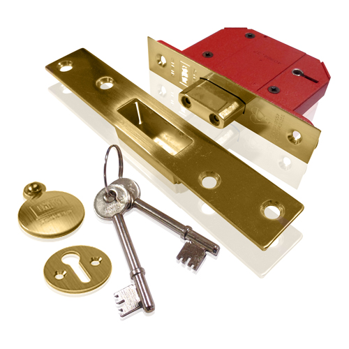 Union 5 Lever Mortice Deadlock 3" Brass