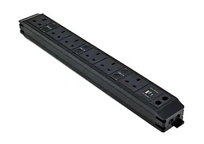 P-Pack6/2DCU - P-Pack Underdesk PDU with 6x UK Sockets, Dual Cat6, USB-A & USB-C