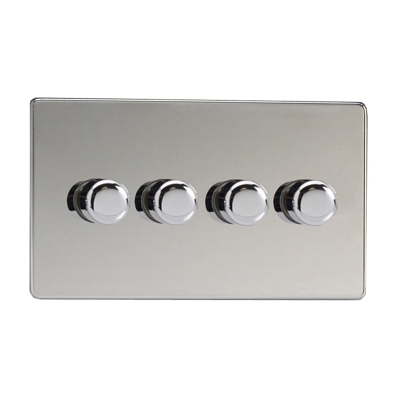 Varilight V-Pro 4 Gang LED Dimmer Switch Chrome