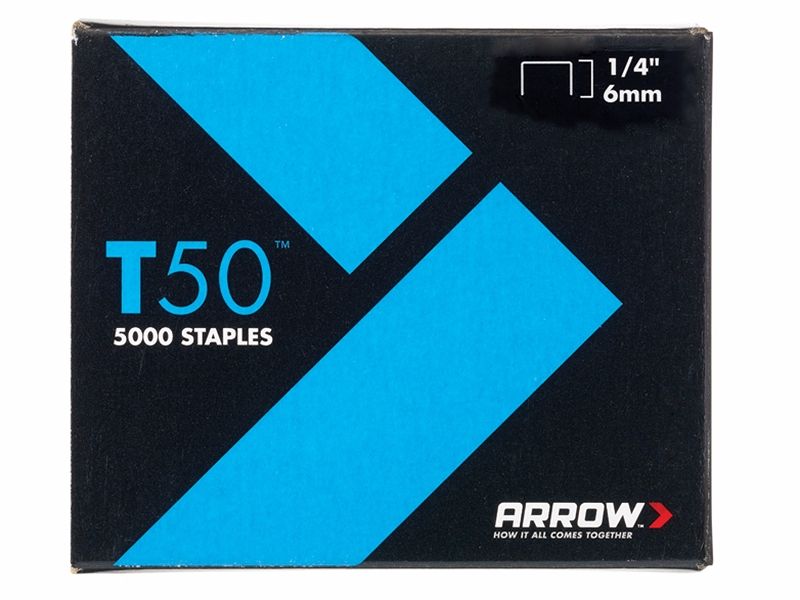 Arrow T50 Staples 6mm (1/4in) Box 5000