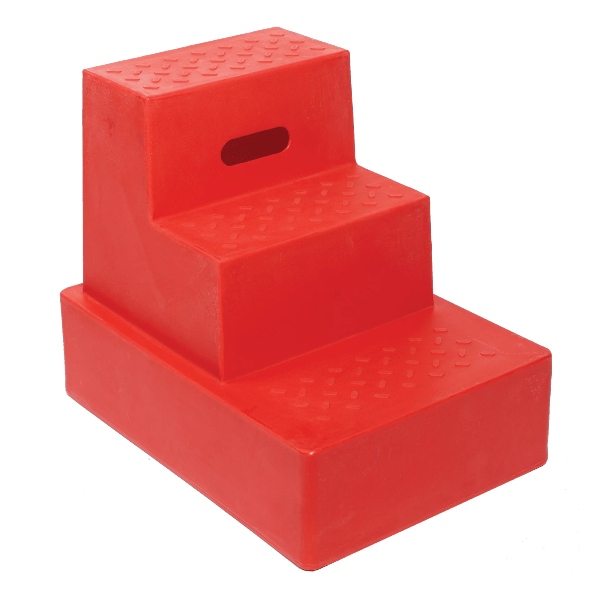 Lightweight Plastic Safety Steps 3 Tread - Pink