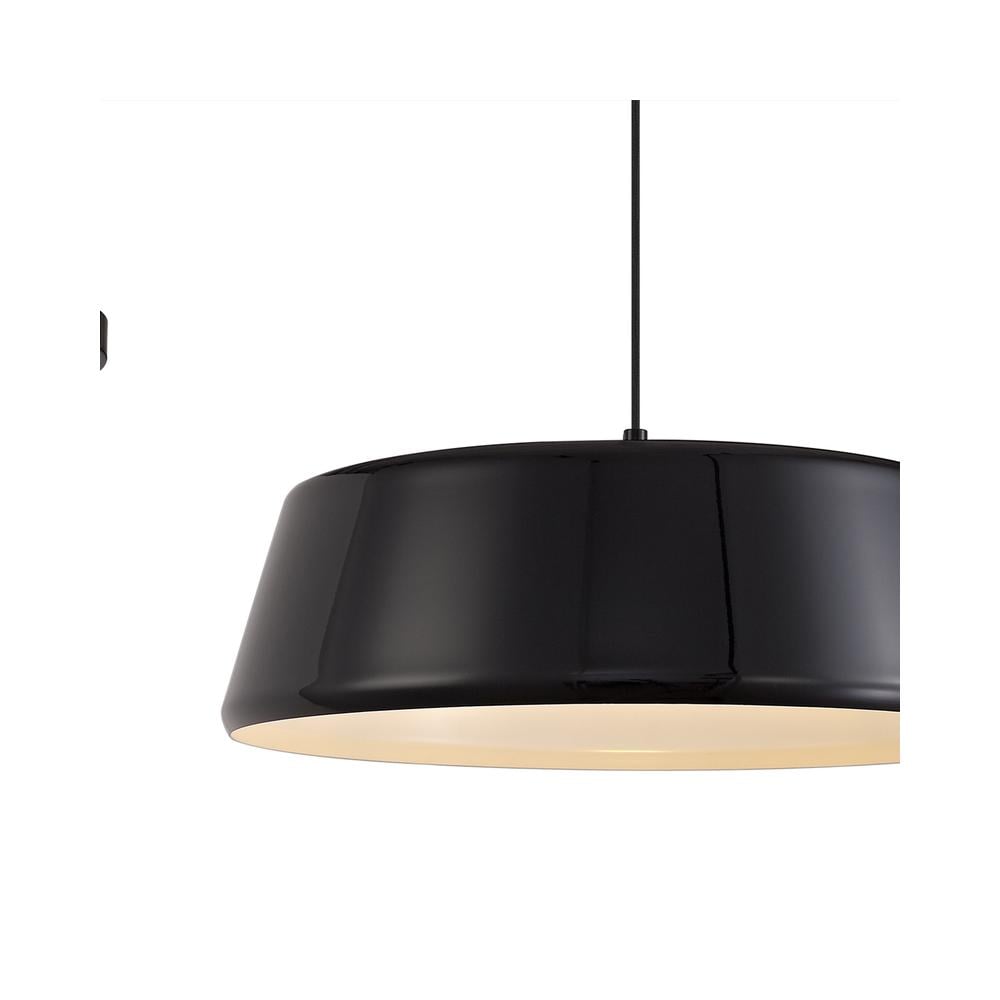 Luxuria Emile 50cm Single Large Pendant Light Adjustable E27 Gloss Black/Gloss White