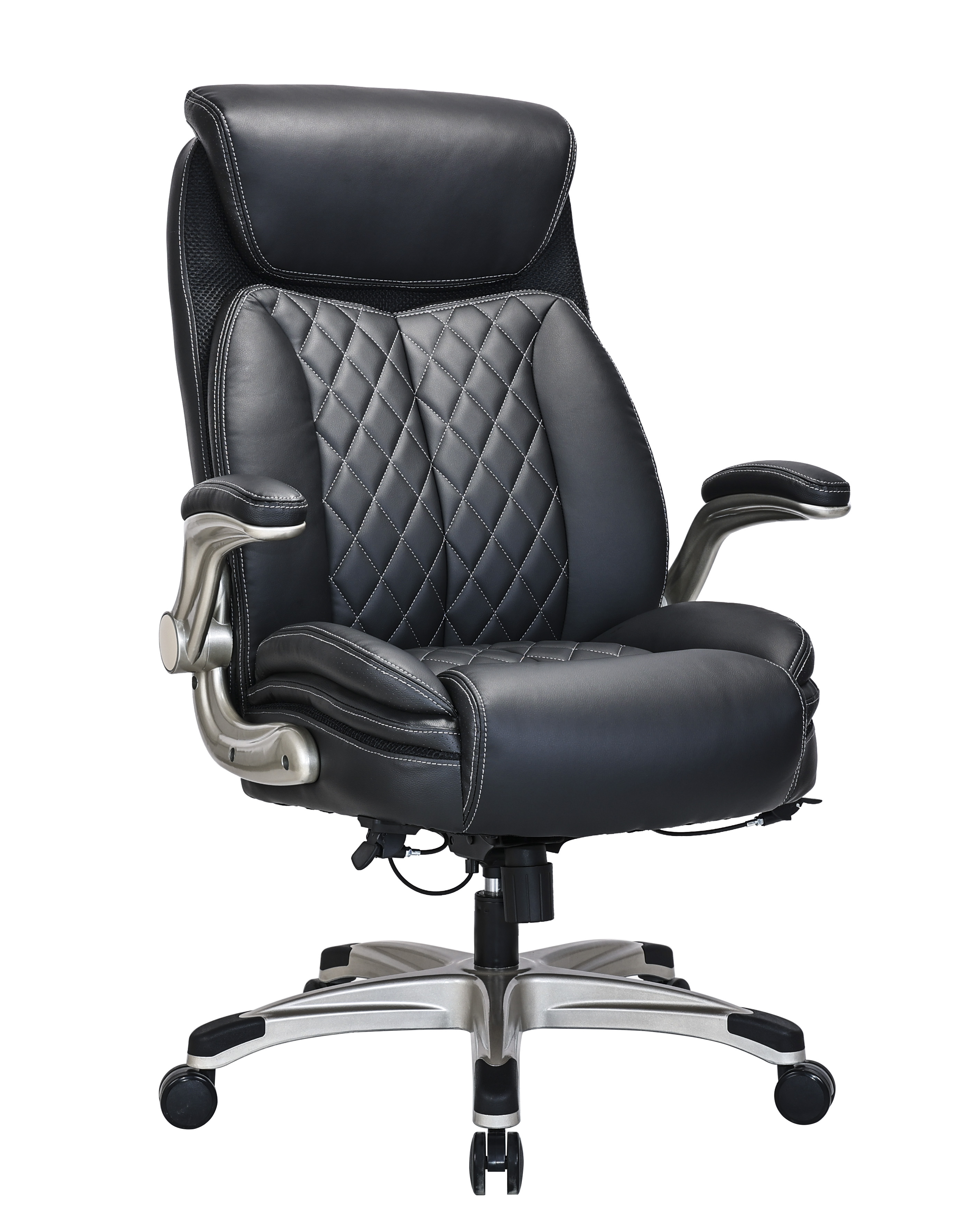 Suppliers Of Quality Diamond-Quilted Bonded Leather Executive Chair with Flip Arms – Black - 2236E North Yourkshire