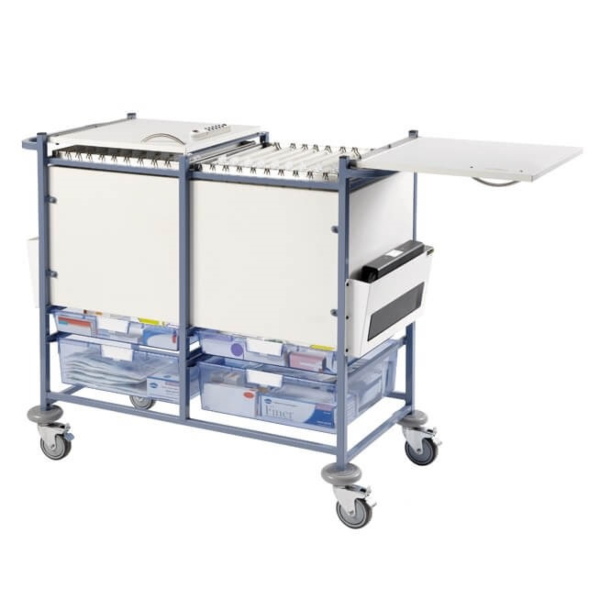 Medical Notes Trolley with Digital Lockable Lid - Large