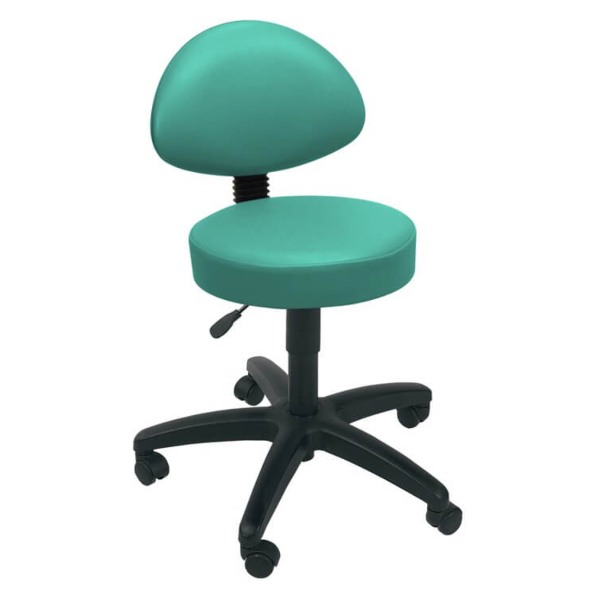 Gas Lift Examination Stool with Back Rest - Mint