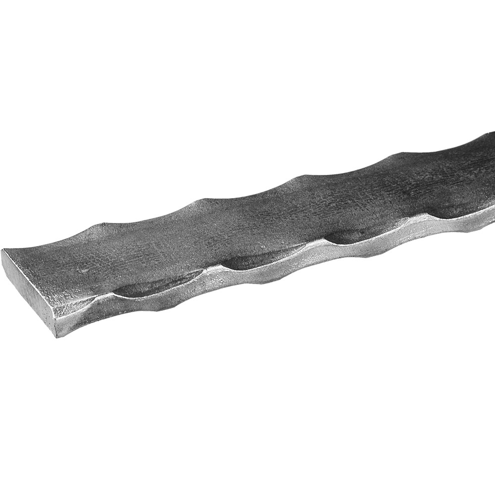 50 x 8mm - 3000mm Mild Steel Flat Bar Hammered - 4 Edges
