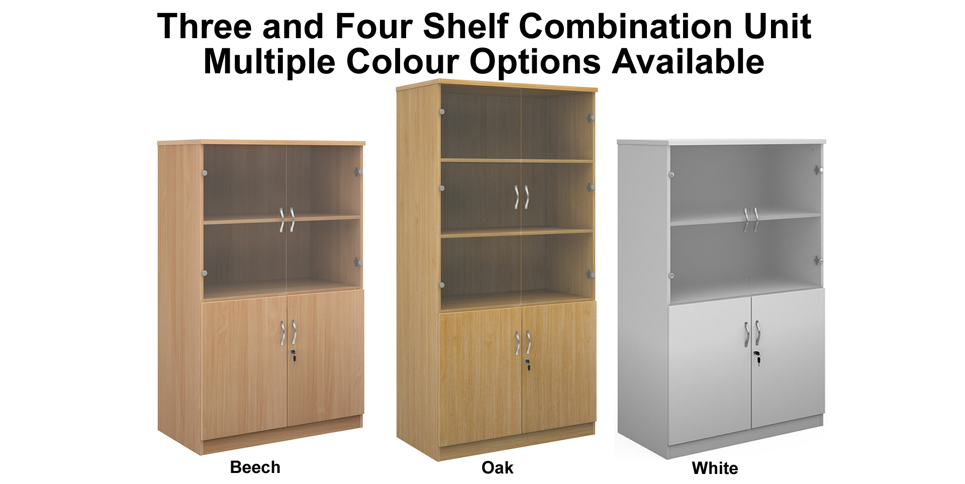 Providers Of Deluxe Three or Four Shelf 1020mm Wide Combination Bookcase with Glass Doors Near Me