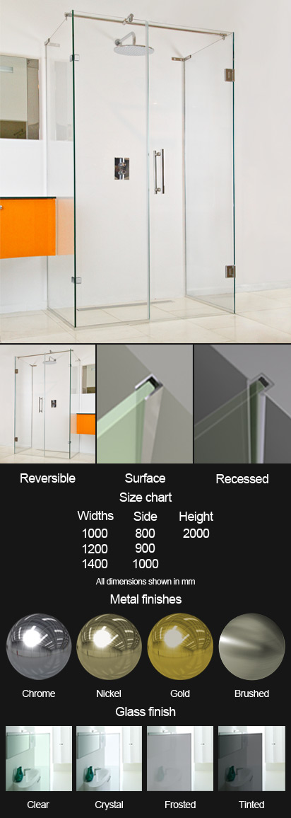 Open View Frameless Shower 10mm Glass (68V)