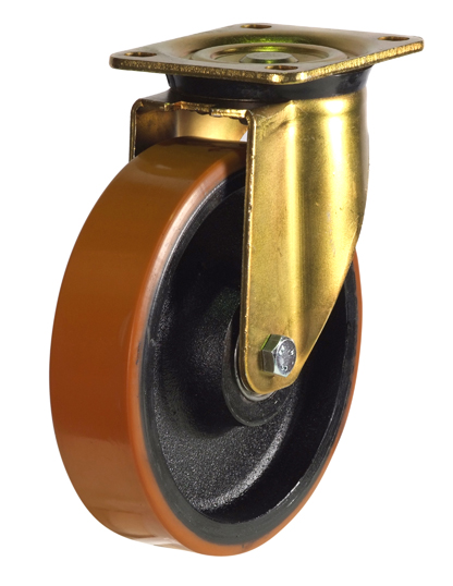 150mm Heavy Duty Swivel Castor Polyurethane Tyre Cast Iron Centre